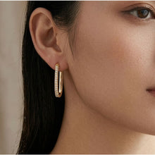 Load image into Gallery viewer, Big Daddy Oval Loop Gold Iced Out Earring - Earring
