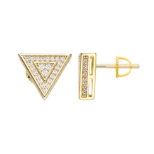 Load image into Gallery viewer, Big Daddy Triangle Stud Iced Out Diamond Earring - Earring
