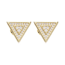 Load image into Gallery viewer, Big Daddy Triangle Stud Iced Out Diamond Earring - Earring
