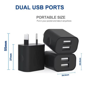 Dual USB Power Adapter Wall Plug (NZ / AUS)