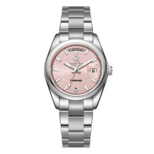 Load image into Gallery viewer, Beverly Hills Polo Club Pink Dial Day-Date Silver Diamond
