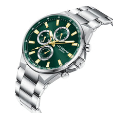Load image into Gallery viewer, Lee Cooper Jules Multifunction Green Dial Silver Watch
