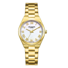 Load image into Gallery viewer, Lee Cooper Fashion Roman Numeral White MOP Dial Gold Watch
