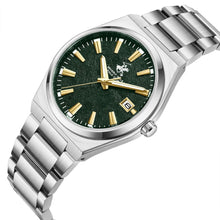 Load image into Gallery viewer, Beverly Hills Polo Club Mother Pearl Green Dial Silver Date

