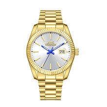 Load image into Gallery viewer, Slazenger Classic Day Date Window Sunray Silver Dial Gold
