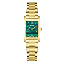 Load image into Gallery viewer, Lee Cooper Elegance Rectangular Green Dial Gold Watch
