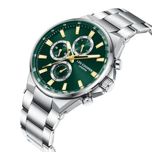 Load image into Gallery viewer, Lee Cooper Jules Multifunction Green Dial Silver Watch
