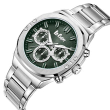 Load image into Gallery viewer, Lee Cooper Multifunction Green Dial Silver Men’s Watch
