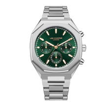 Load image into Gallery viewer, Lee Cooper Multifunction Green Dial Silver Men’s Watch
