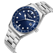 Load image into Gallery viewer, Lee Cooper Business Date Window Blue Dial Silver Watch

