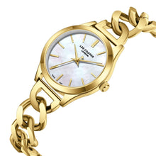Load image into Gallery viewer, Lee Cooper Classic White MOP Dial Gold Link Bracelet Watch

