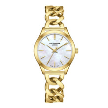Load image into Gallery viewer, Lee Cooper Classic White MOP Dial Gold Link Bracelet Watch
