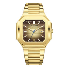 Load image into Gallery viewer, Lee Cooper Maxime Square Case Brown Dial Gold Watch
