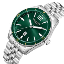 Load image into Gallery viewer, Lee Cooper Oswin Date Window Green Dial Silver Watch
