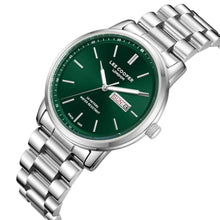 Load image into Gallery viewer, Lee Cooper Urian Day Date Window Green Dial Silver Watch
