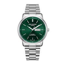 Load image into Gallery viewer, Lee Cooper Urian Day Date Window Green Dial Silver Watch
