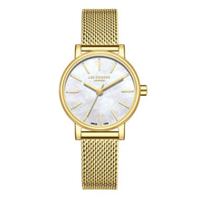 Load image into Gallery viewer, Lee Cooper Louna White MOP Dial Gold Mesh Watch

