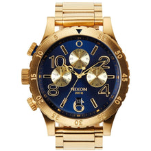 Load image into Gallery viewer, Nixon 48-20 Chrono Blue Dial Gold PVD Men’s Watch A486-1922
