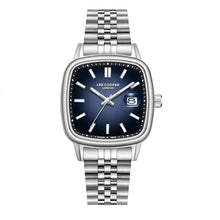 Load image into Gallery viewer, Lee Cooper Modern Square Date Window Blue Dial Silver Watch
