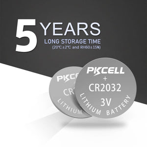 PKCell CR2032 Watch Batteries (5 Pack)