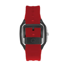 Load image into Gallery viewer, Quantum Chronograph Black Dial Red Strap Square Watch
