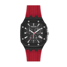 Load image into Gallery viewer, Quantum Chronograph Black Dial Red Strap Square Watch
