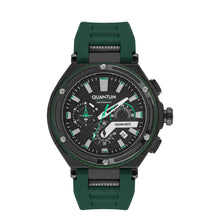Load image into Gallery viewer, Quantum Hunter Chronograph Green Strap Black Dial Date
