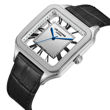 Load image into Gallery viewer, Lee Cooper Square Classic Silver Dial Black Genuine Leather
