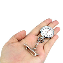 Load image into Gallery viewer, Silver Nurse Nursing Pendant Pocket Fob Brooch Watch
