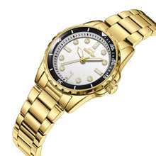 Load image into Gallery viewer, Slazenger Classic Crystals Silver Dial Gold Watch
