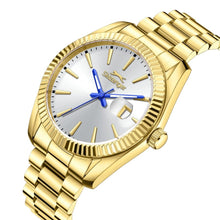 Load image into Gallery viewer, Slazenger Classic Day Date Window Sunray Silver Dial Gold
