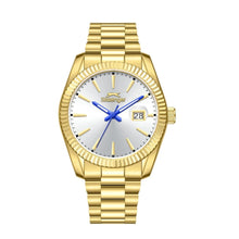 Load image into Gallery viewer, Slazenger Classic Day Date Window Sunray Silver Dial Gold
