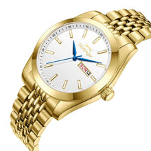 Load image into Gallery viewer, Slazenger Classic Day Date Window White Dial Gold Watch
