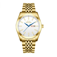 Load image into Gallery viewer, Slazenger Classic Day Date Window White Dial Gold Watch
