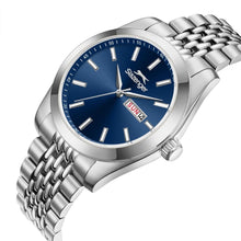 Load image into Gallery viewer, Slazenger Classic Day Date Window Blue Dial Silver Watch
