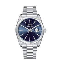 Load image into Gallery viewer, Slazenger Classic Day Date Window Sunray Blue Dial Silver
