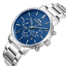 Load image into Gallery viewer, Slazenger Classic Multifunction Dark Blue Dial Silver Watch
