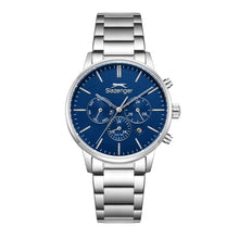 Load image into Gallery viewer, Slazenger Classic Multifunction Dark Blue Dial Silver Watch
