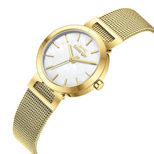 Load image into Gallery viewer, Slazenger Classic White Dial Mesh Gold Watch

