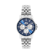 Load image into Gallery viewer, Slazenger Multifunction Blue Dial Silver Watch
