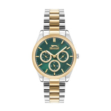 Load image into Gallery viewer, Slazenger Fashion Multifunction Green Dial Two Tone Watch
