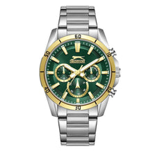 Load image into Gallery viewer, Slazenger Multifunction Sport Green Dial Two tone Watch
