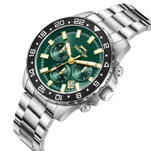 Load image into Gallery viewer, Slazenger Multifunction Green Dial Silver Watch
