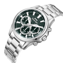 Load image into Gallery viewer, Slazenger Oversized Multifunction Emerald Dial Silver Watch
