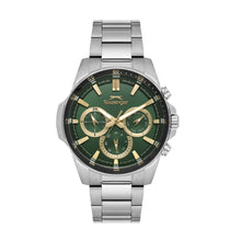Load image into Gallery viewer, Slazenger Sporty Multifuntion Green Dial Silver Watch
