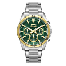 Load image into Gallery viewer, Slazenger Multifunction Sport Green Dial Two tone Watch

