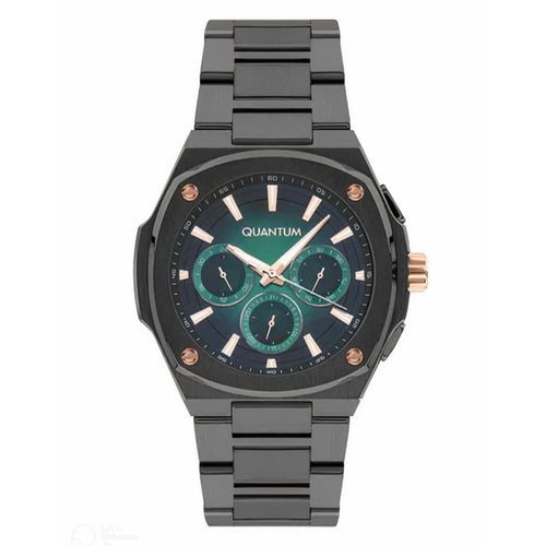 Quantum Gun Metal Analog Stainless Steel Strap Men’s Watch
