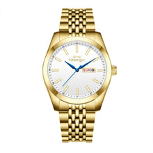 Load image into Gallery viewer, Slazenger Classic Day Date Window White Dial Gold Watch

