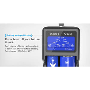 XTAR VC2 2 Bay Digital Battery Charger