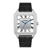Load image into Gallery viewer, Lee Cooper Square Classic Silver Dial Black Genuine Leather
